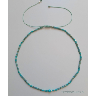 schuifkettinkje turquoise picasso schuifkettinkje turquoise picasso